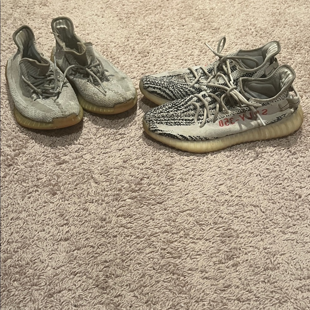 Yeezy Boost 350 V2 Zebra - and a pair of Ice Blue Yeezy